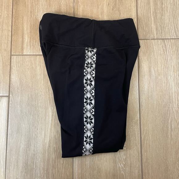 T by Talbots Fair Isle Half Zip Top & Leggings Set Women’s Small Black White - Picture 16 of 16